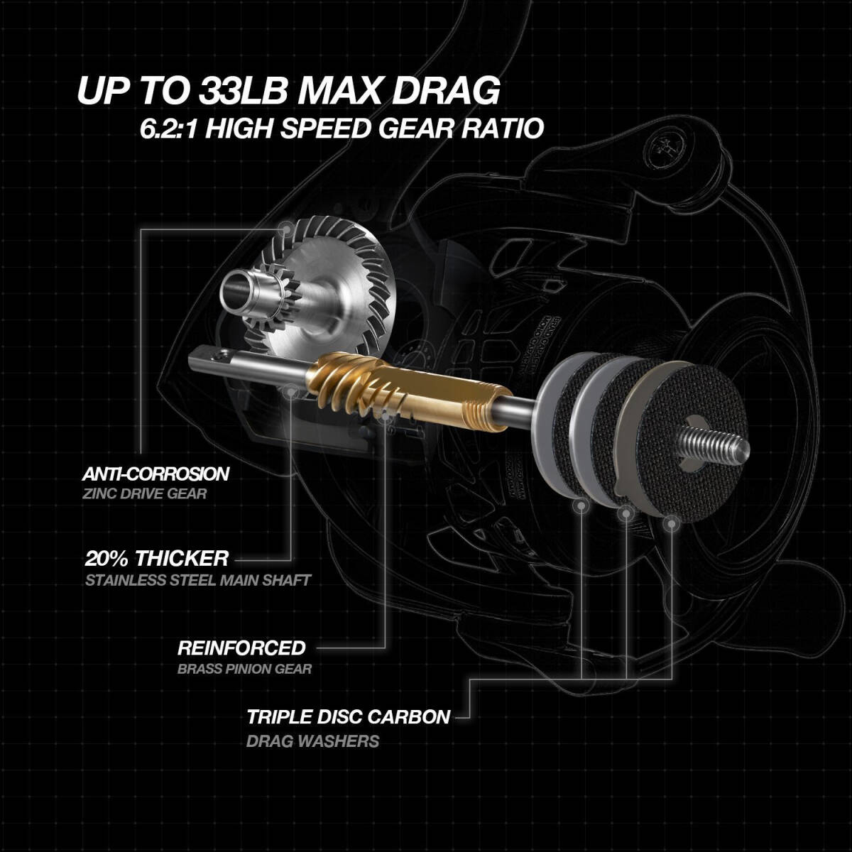 Carbon X Spinning Reels, Light to 7.7oz, 6.2:1 High Speed Gear Ratio, Carbon ... 海外 即決 Carbon X Spinning Reels, Light to 7.7oz, 6.2:1 High Speed Gear Ratio, Carbon ... 海外 即決