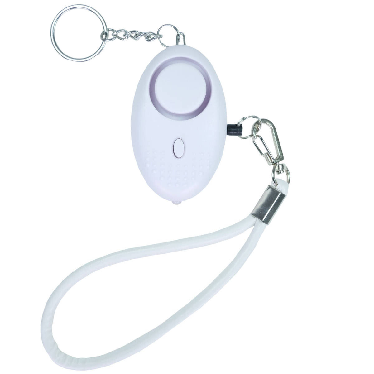 Personal Alarm for protection WHITE w/soft Leather pull Pin and Led Light 140DB 海外 即決