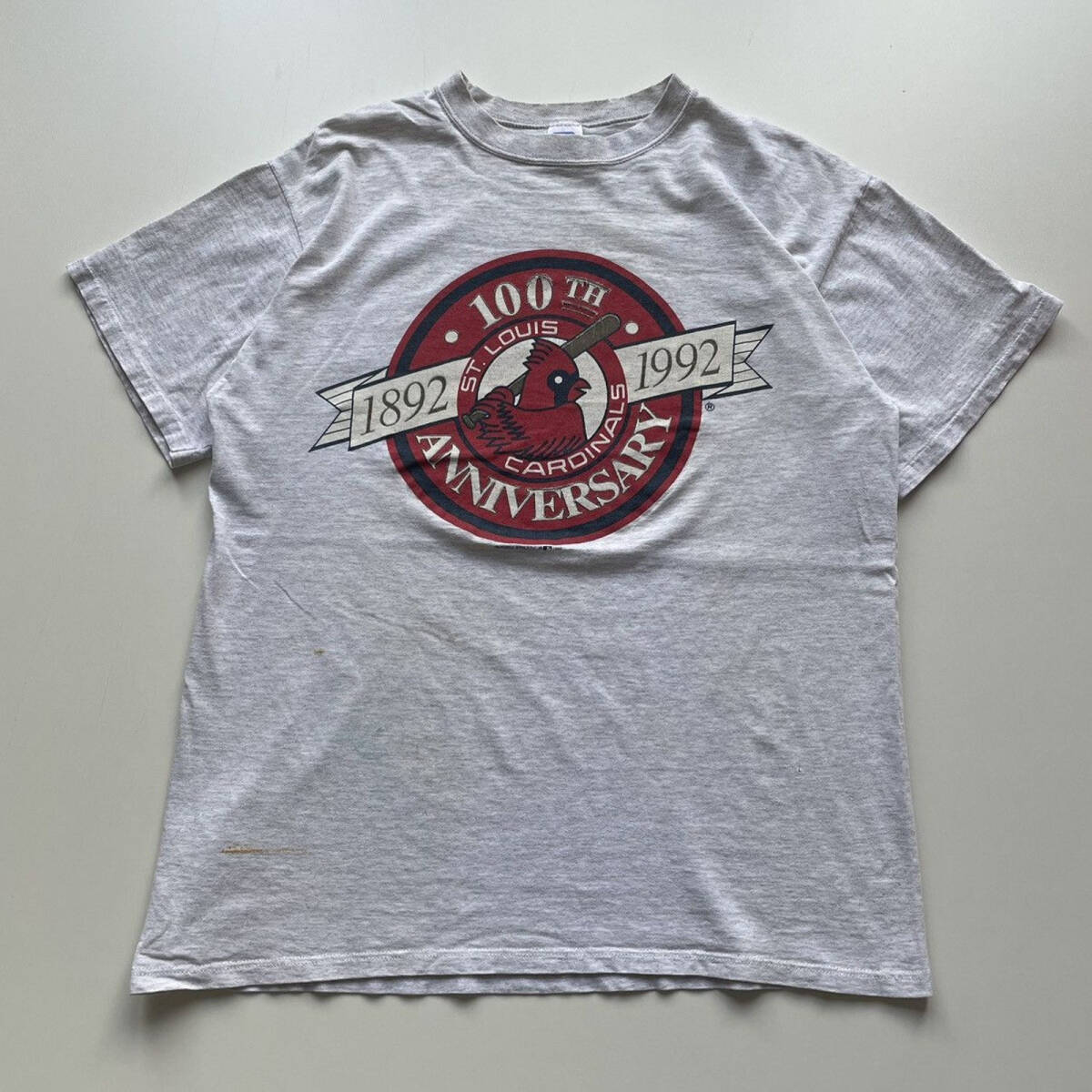 Vintage 1992 St. Louis Cardinals MLB 100 Year Anniversary Graphic T Shirt Large 海外 即決