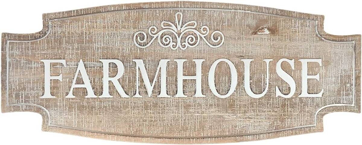 Farmhouse Sign Rustic Carved Wood Plaque Porch Decoration Vintage Large 海外 即決