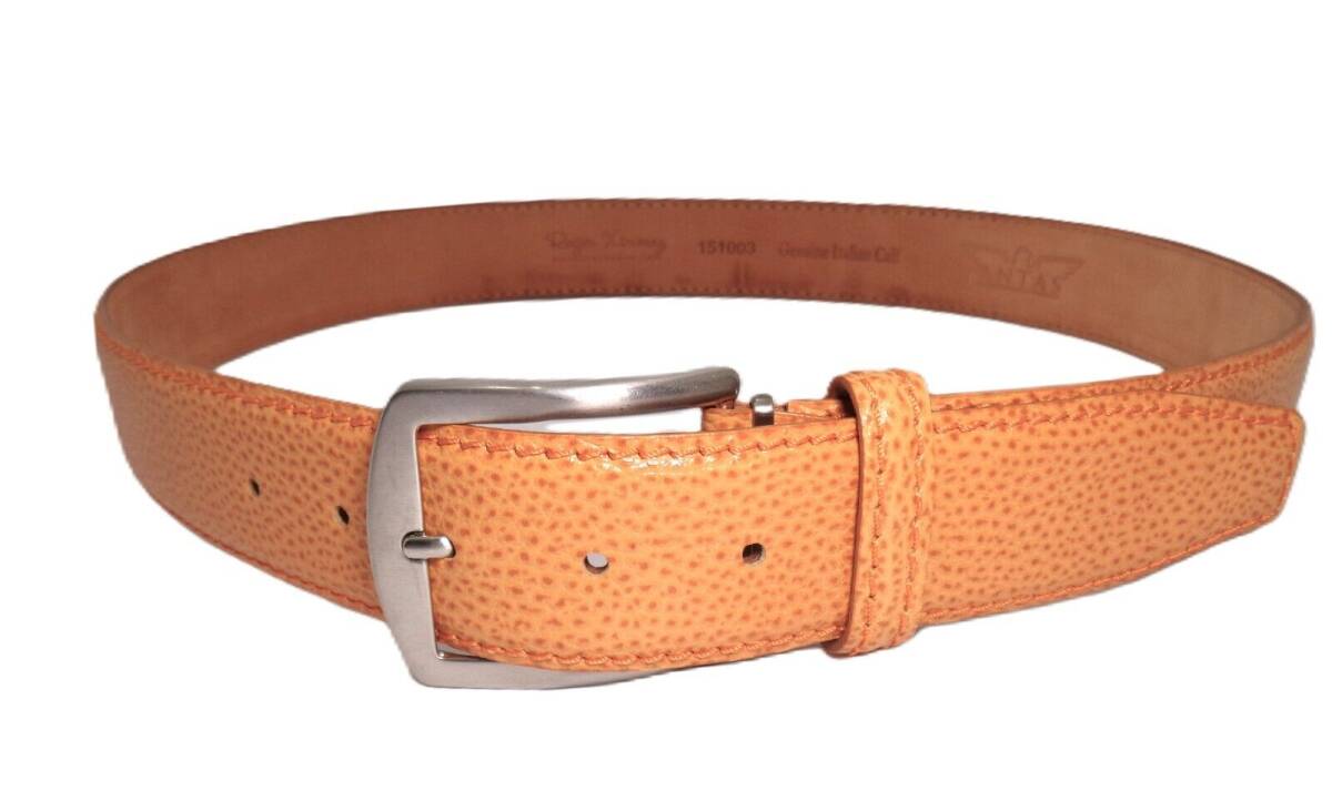 【関税&送料込】Golden Leather Stud Antas Roger Ximenez Belt Italian Calf Whisky Br Leather