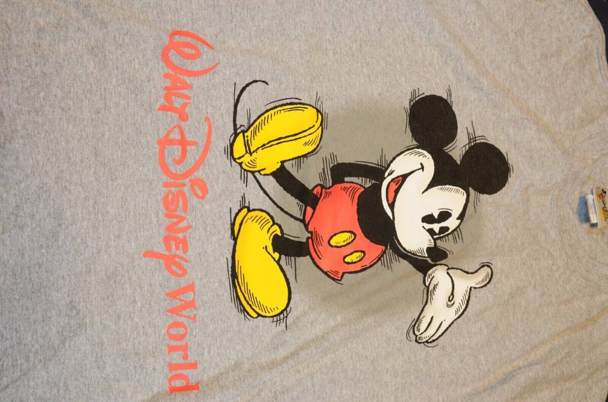 Disney Mickey Mouse Grey Graphic T-Shirt Vintage Size XL Disneyland Cartoon 海外 即決