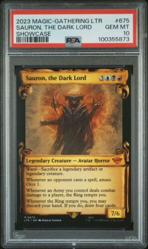 PSA 10 Sauron, the Dark Lord Showcase Scrolls | MTG LTR Lord Of The Rings #675 海外 即決