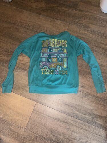 Vtg Beatles Revolution Ticket To Ride Long Sleeve Shirt Made In Usa Small 海外 即決