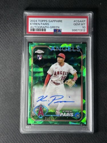 Kyren Paris 2024 Topps Chrome Sapphire Green Auto /99 Rookie Los Angeles PSA 10 海外 即決