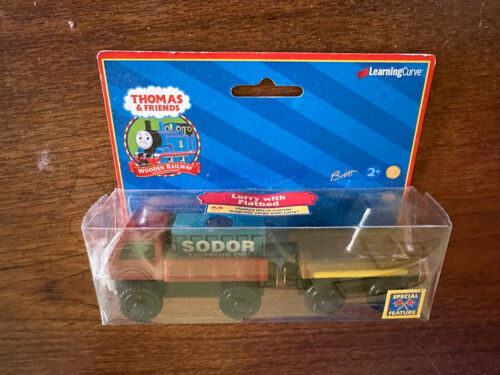 2000 Learning Curve Wooden Thomas Train European Square Card Lorry 1 & Flatbed! 海外 即決