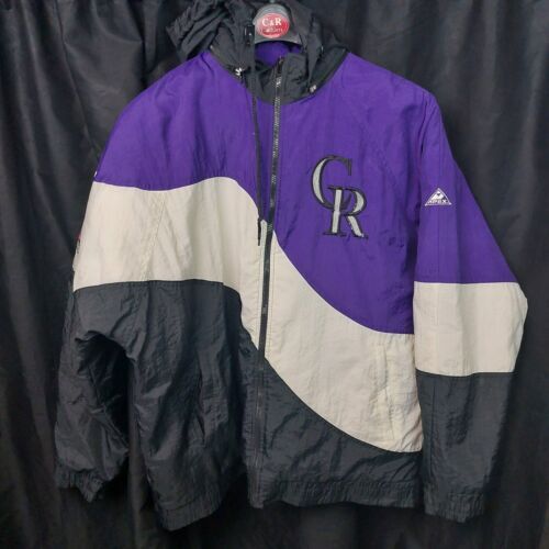 VTG Colorado Rockies Men’s Sz L MLB Genuine Merchandise By Apex One Jacket Hood 海外 即決