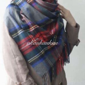 【日本別注】新品☆ジョンストンズ カシミア ストール マフラー グレースチュワート グレーグラウンドスチュアートチェック 五明祐子さん