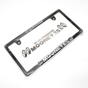 【匿名配送】正規品 Raised MOONEYES ロゴ スキニー ライセンスフレーム MG063BKMO ムーンアイズ ナンバーフレーム ナンバープレート