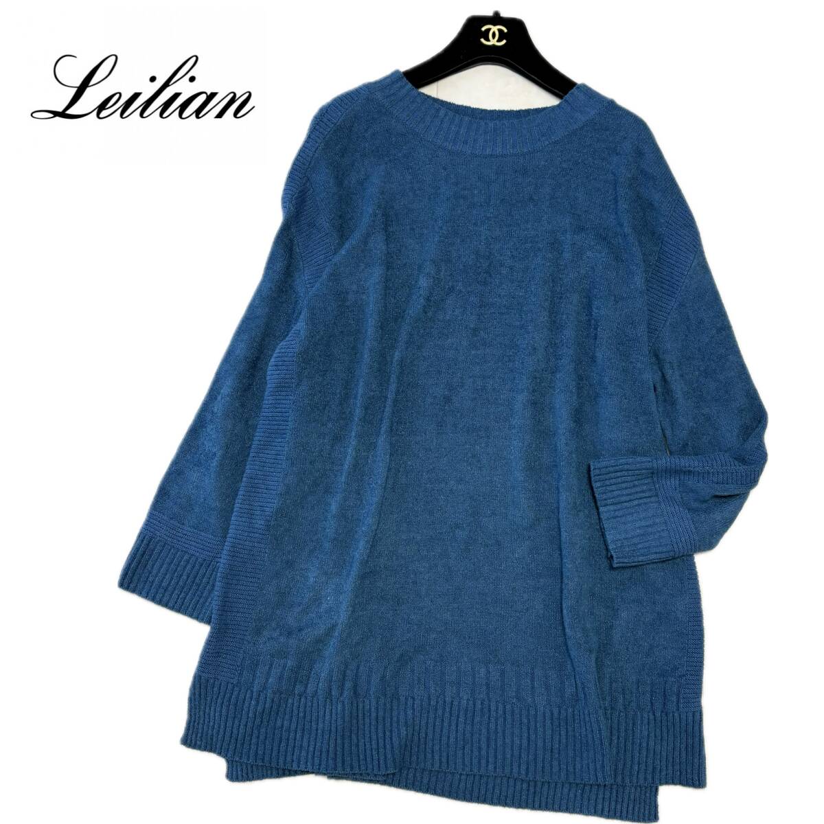 未使用レリアンカットソー♡チュニックブルー青チェック柄大きい 未使用レリアンカットソー♡チュニックブルー青チェック柄大きい