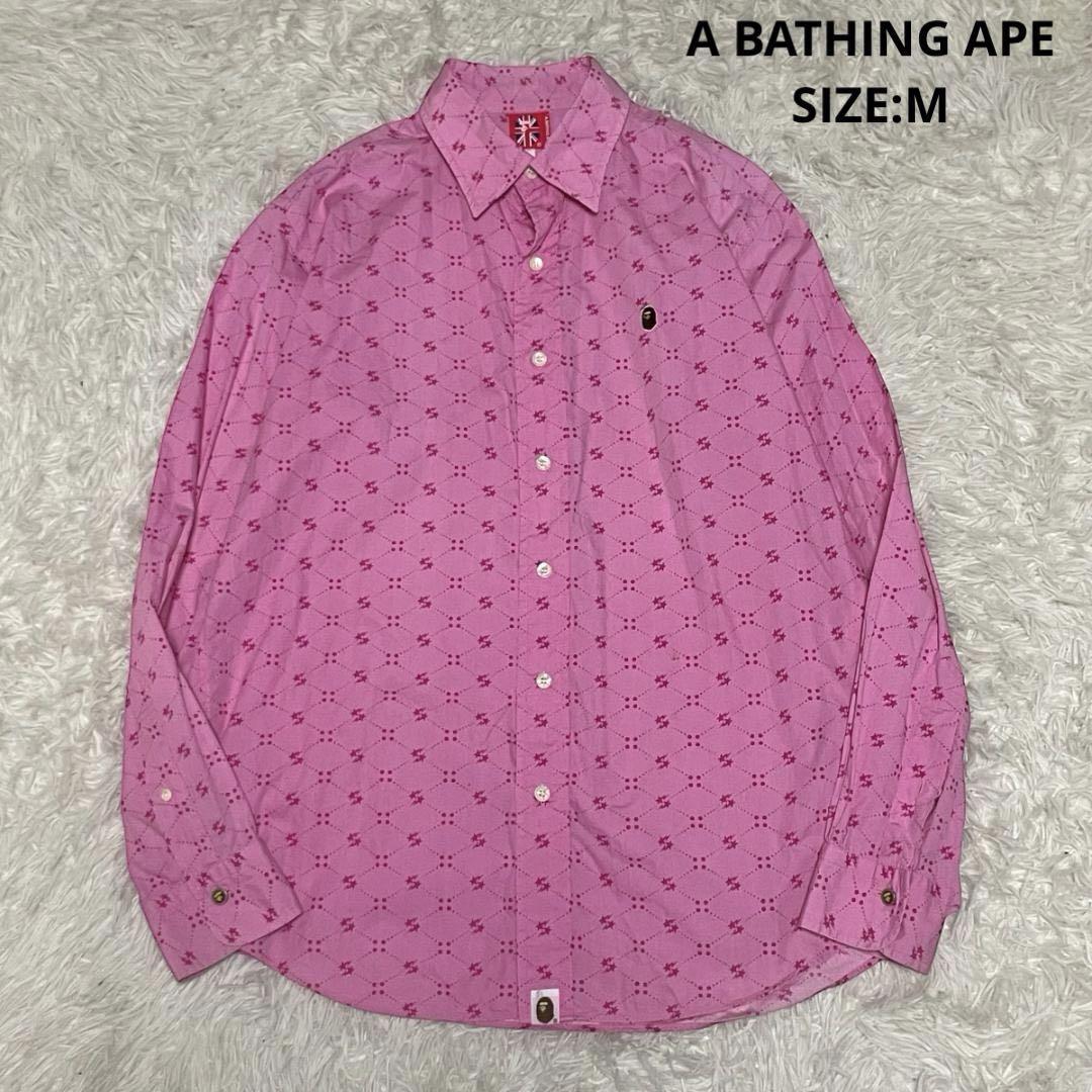 美品 レア A BATHING APE 長袖トップス ピンクカモ