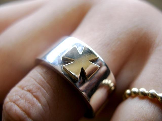 仁尾彫金『平打アイアンクロスリング』ハンドメイド95b