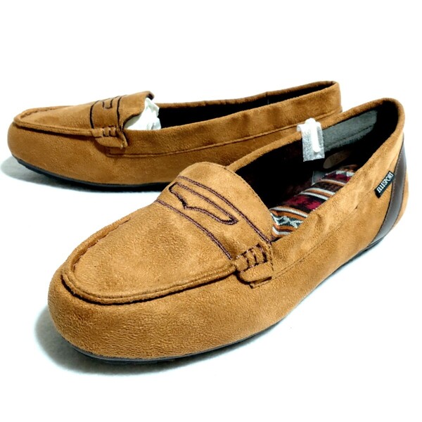 特価/未使用【サイズ/23.0cm】ELLE SPORT/エル スポーツ/レディス/合成スエード/ローファー/シューズ/camel