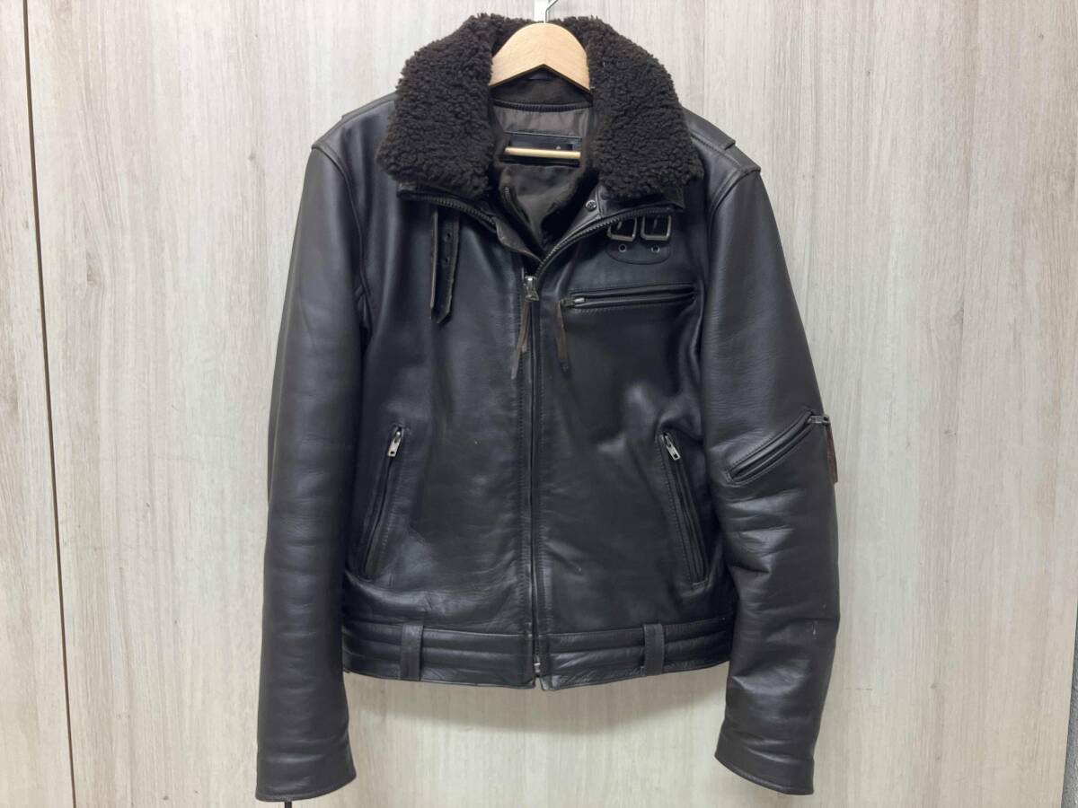 【極美品】リューグーレザーズ ダイヤモンドキルト レザー インナー付き 牛革 Liugoo Leathers 本革 レザーダウンベスト ダイヤキルト メンズ