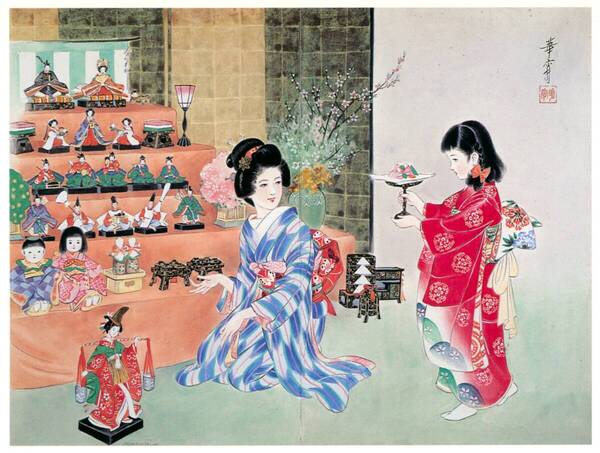 新品 高畠華宵「風俗美人十二ヶ月画帖 3月」の特殊技法高級印刷 A4版サイズ 額なし 特価980円(送料込)即決
