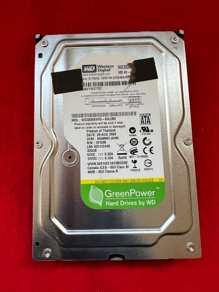 不良返金保証 ハードディスク Western Digital WD3200AVVS-63L2B0 320GB (AB25)