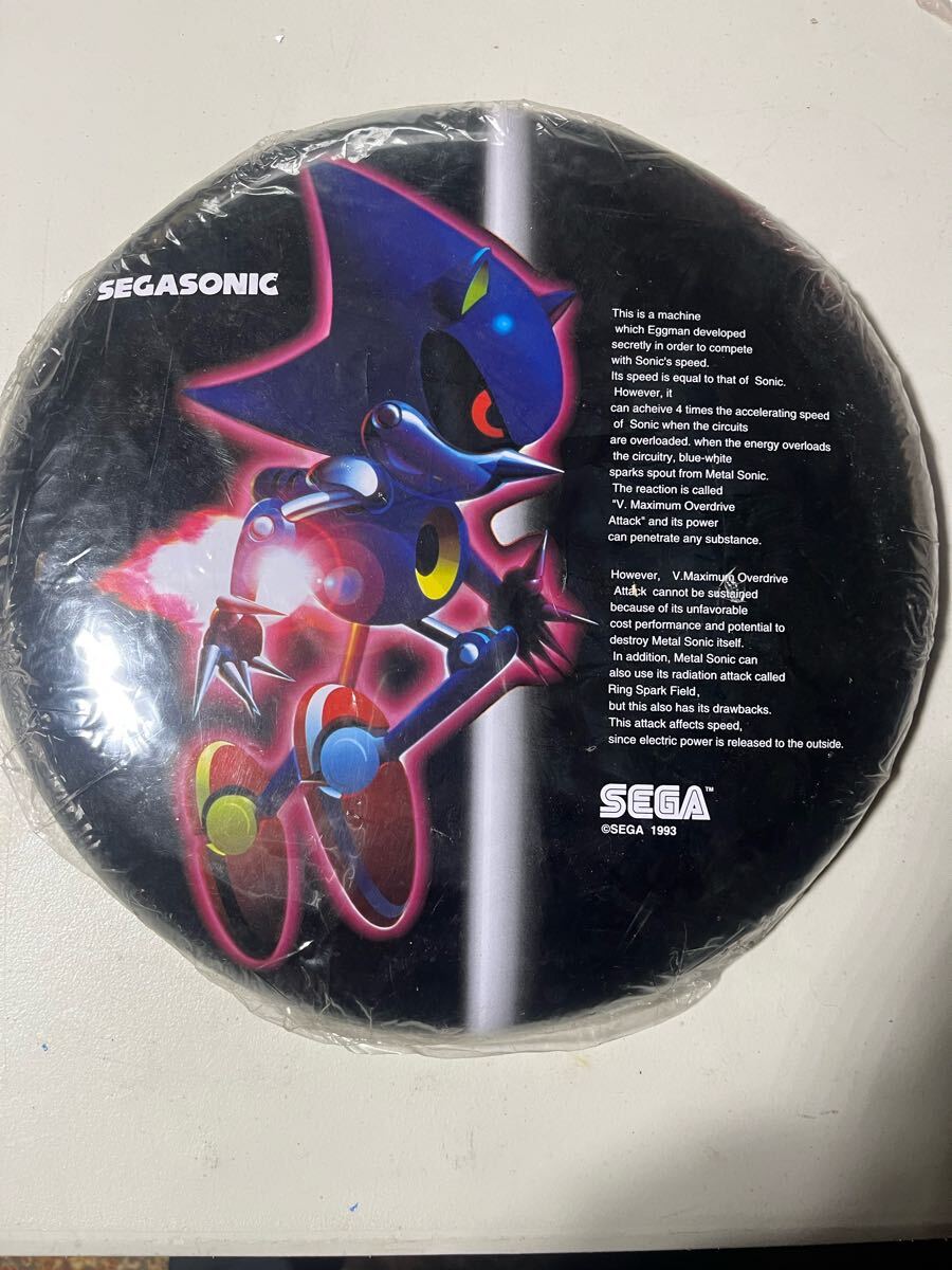 激レア 1996 メタルソニック グッズ セガオールスターズ ウォールプレート ビッグサイズ缶バッジ風 JAPAN TOYS SEGA SONIC poster