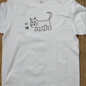 山猫 Tシャツ ホワイト 猫のイラスト サイズXL