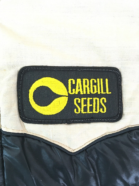 古着 70s USA製 Swingster 「CARGILL SEEDS」 2tone 切替 パデッド ナイロン レーシング ベスト S 古着 70s USA製 Swingster 「CARGILL SEEDS」 2tone 切替 パデッド ナイロン レーシング ベスト S