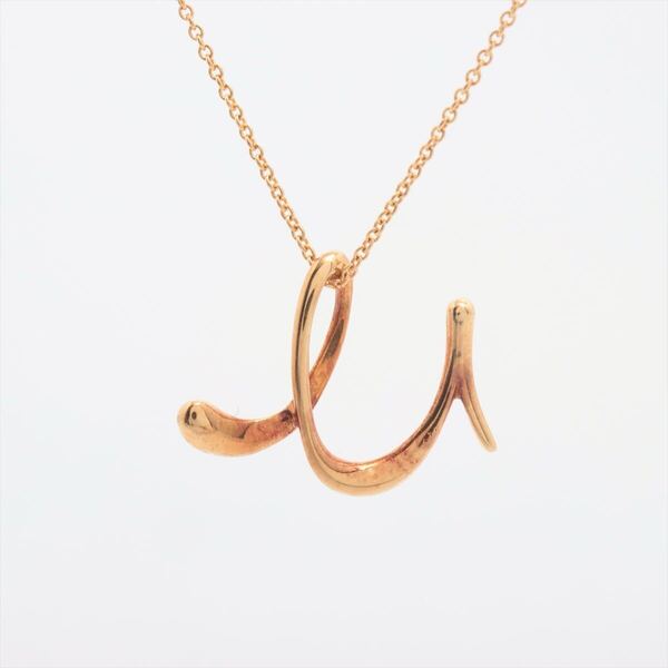 ティファニー レターイニシャルネックレスイエローゴールド18K TIFFANY Co ペンダント