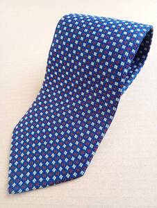 G.VISCONTI HAND MADE IN ITALY 剣先約9.5cm 100%SILK /ブランドネクタイ チェック 小紋