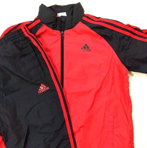 150cm adidas アディダス 裏起毛 ウインドブレーカー 上下 セットアップ ピステ ジャケット ロングパンツ 男の子 女の子 ジュニア 黒 7382