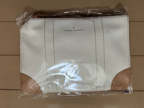 (新品・未使用) ANA(全日空) グローブトロッター(globe trotter) ビジネスクラスのアメニティ ポーチ クリーム色