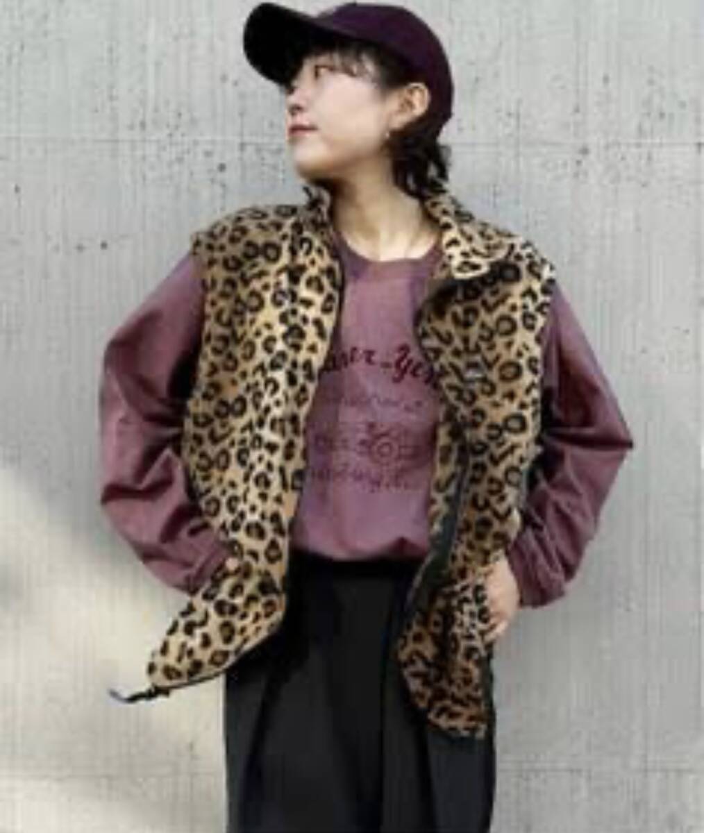 SUNRISE MILL サンライズミル USA製 豹柄フリースベスト XL レオパルド UNISEX FLEECE ZIP VEST journal standard luxe