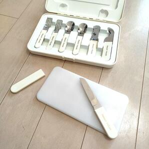 アウトドア用カトラリーセット ケース入り フォークスプーン 栓抜き ナイフまな板