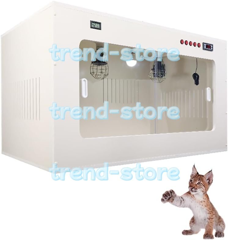 犬用保育器ボックス、ヒートランプと調節可能な温度付きペット保育器ボックス、ペット