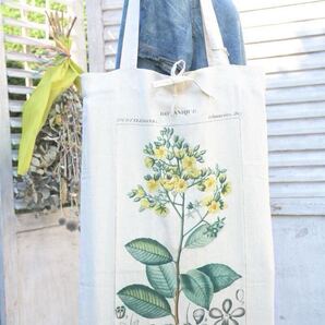 グランシュマン アトラスフルール マルシェバッグ E トートバッグ 枕カバー 収納 麻 リネン 花の図鑑 インテリア 新品