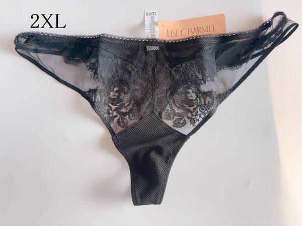2XL☆Lise Charmel リズ シャルメル ECRIN GLAMOU エクラングラマー タンガ 黒