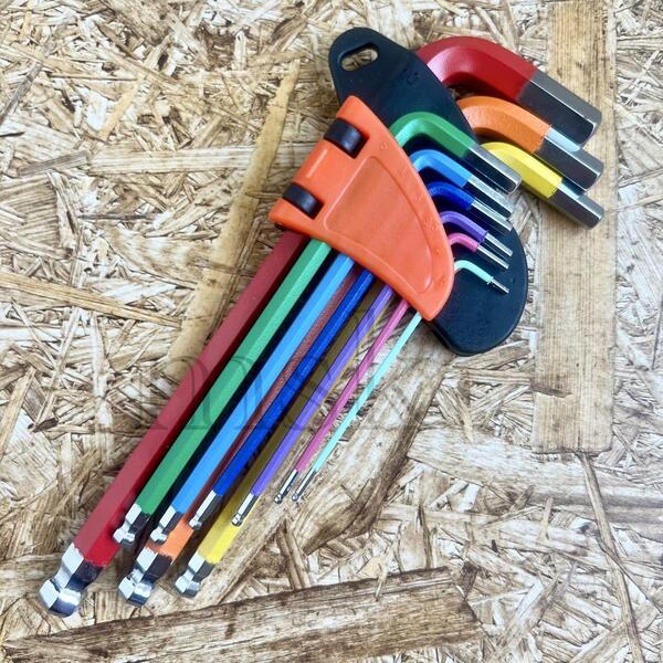 六角レンチ セット カラフル ボールポイント ヘックスレンチ 工具セット ミリ