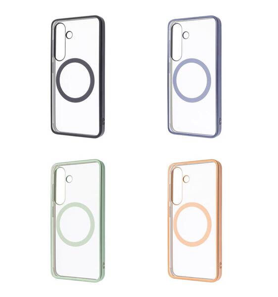 Galaxy S25 MagSafe 対応 衝撃吸収 メタリック バンパー ハード ソフト ハイブリッド ケース カバー ジャケット ストラップ マグネット