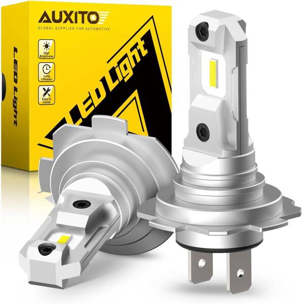 AUXITO H7 LEDヘッドライト車検対応 H7 LED 8つの超高輝度CSPチップ搭載 1:1ミニサイズ 無極性 アダプター不要 取り付け簡単