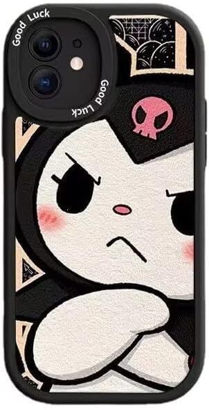 サンリオ クロミ iPhone 15ProMax 用 ケース スマホケース 全面保護 耐衝撃 かわいい 人気 保護カバー(ブラック iPhone 15ProMax)