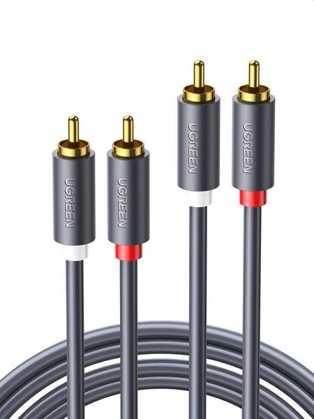 UGREEN RCA ケーブル 3M オーディオケーブル ステレオ 音声ケーブル 2RCA to 2RCA(赤/白)変換 HiFi音質 24K金メッキコネクタ