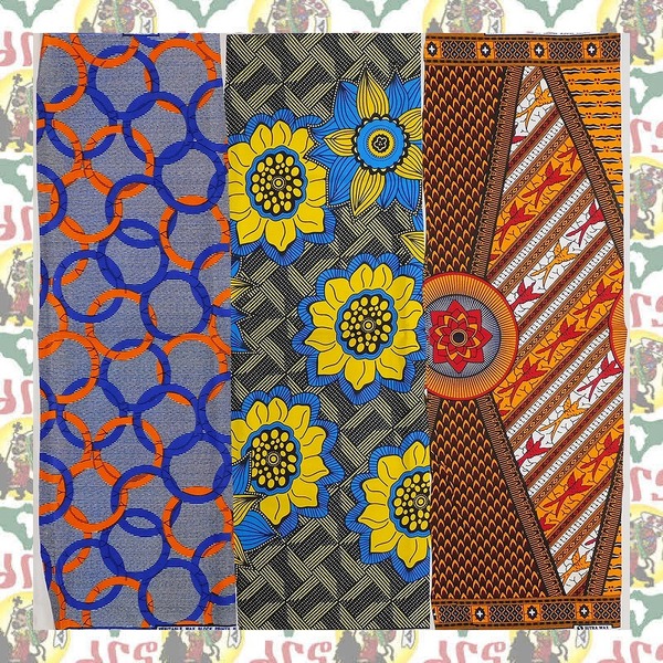 アフリカンプリント 生地 お買い得 35cm x 115cm 3柄 K41(ハギレ パッチワーク 手作りマスク 小物作成に)