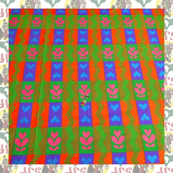 【SALE/180cm x 110cm/2ヤード】アフリカンプリント生地 barg-p64 アフリカ布 アフリカ生地 ゴールドプリント アンカラ キテンゲ パーニュ