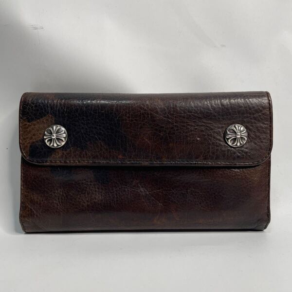 CHROME HEARTS クロムハーツ 長財布 ウェーブウォレット カモフラ 迷彩 クロスボタン レザー