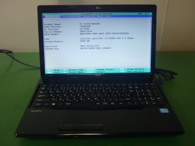NEC VersaPro VJ22MA-9 Windows10搭載 NEC VersaPro VJ22MA-9