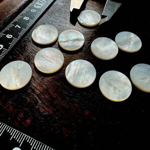 【3300円】17.5mm 厚1.9mm【地球温暖化の為、最終在庫】本物/白蝶貝の打ち抜き直後、サックス用インレイ 貝ボタン10枚【無保証】BS01