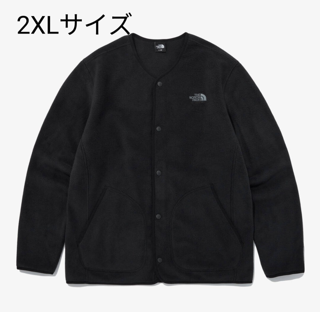 ザノースフェイス THE NORTH FACE 韓国 アカンポ フリース カーディガン オシャレ ジャケット ブラック 黒 2XLサイズ F0007