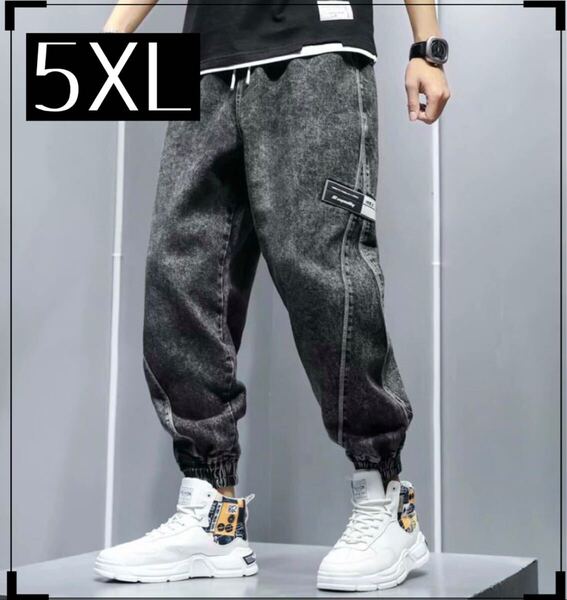 パンツ デニムパンツ ジーンズ ジョガーパンツ メンズ ブラック 黒 5XL