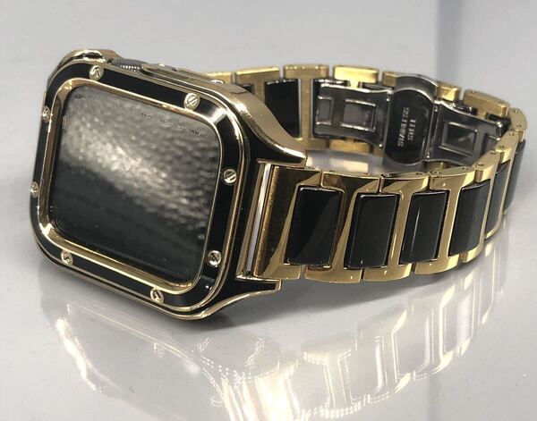 ブラック g アップルウォッチバンド ステンレスベルト セラミック 保護 画面保護 カバー ケース 40mm 41mm 44mm 45mm Apple Watch