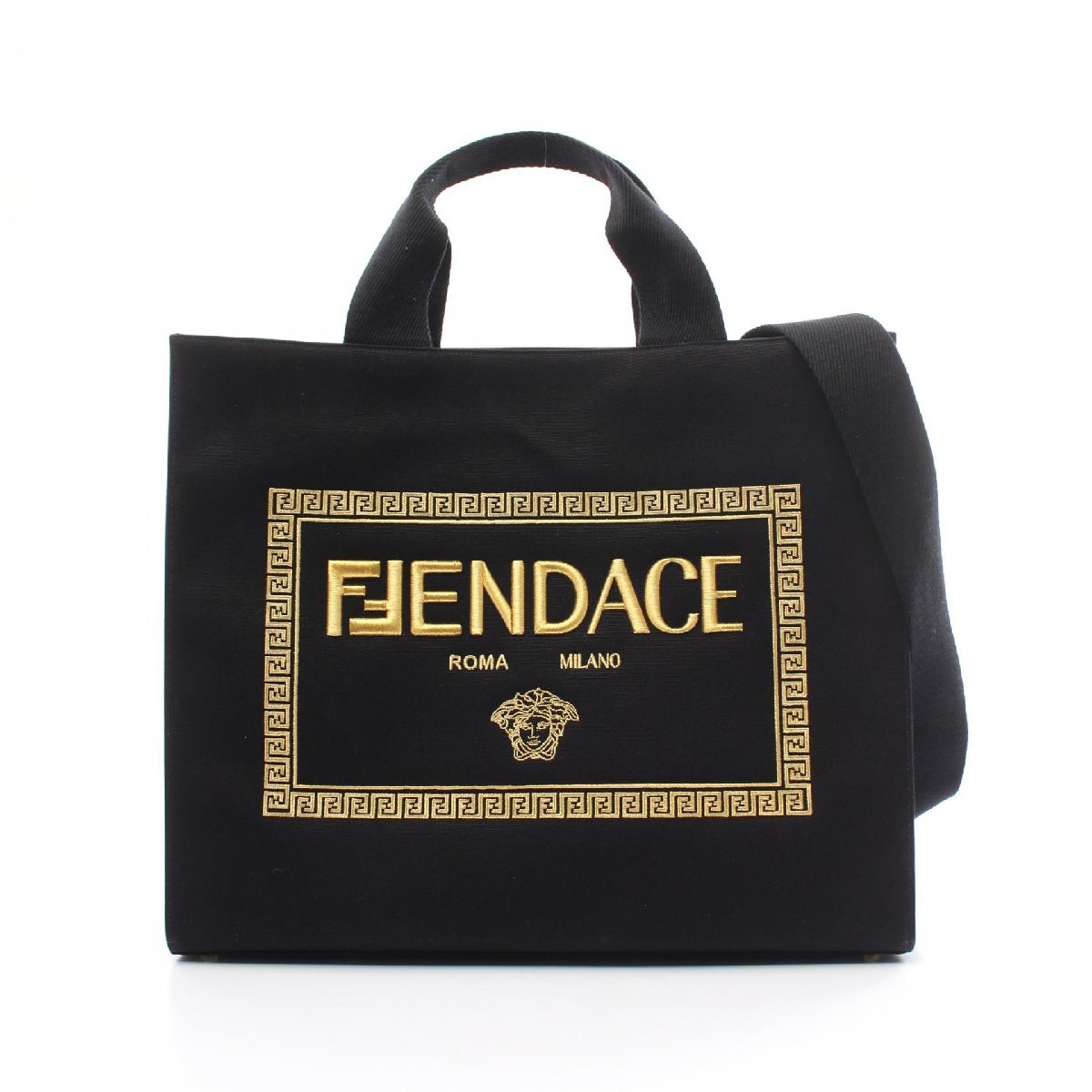 フェンディ VERSACE FENDACE フェンダーチェ ブランドオフ FENDI キャンバス トートバッグ キャンバス 中古 レ