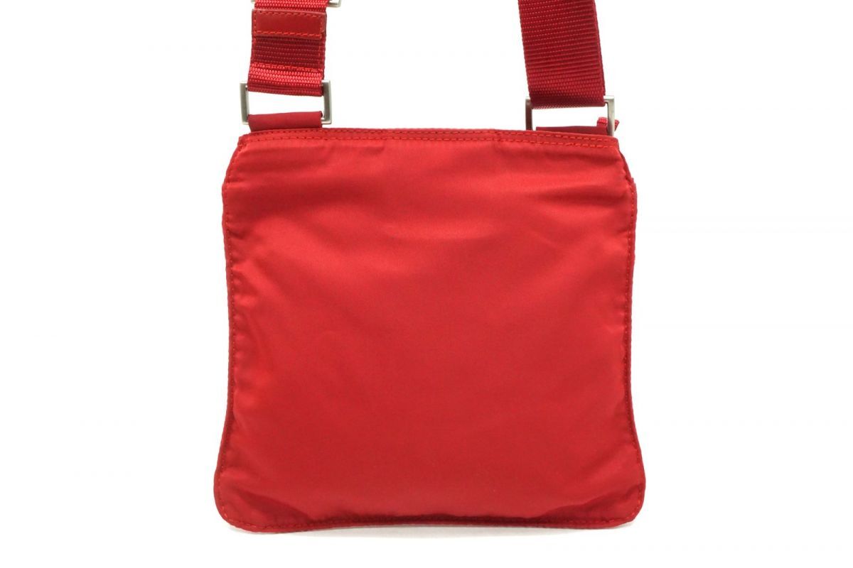 プラダ ミニ ショルダーバッグ ポシェット サコッシュ 三角ロゴプレート テスートナイロン 赤 レッド PRADA 1142h プラダ ミニ ショルダーバッグ ポシェット サコッシュ 三角ロゴプレート テスートナイロン 赤 レッド PRADA 1142h