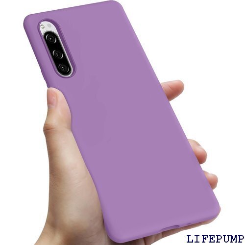 Xperia 5 ケース シリコン 耐衝撃 薄型 スリ 紋 防止 スマホケース パープル 0108-XP5-09 1836