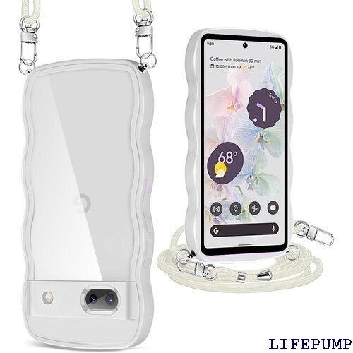 Pixel 7A ケース クリア ショルダー ストラッ 取り外し可能 長さ調整可能 ワイヤレス充電対応 ホワイト 1928