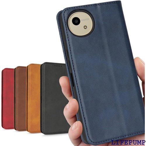 AQUOS wish4 ケース 手帳型 wish 4 ス 携帯カバー スタンド 落ち着いた色 レトロ ネイビー 2395